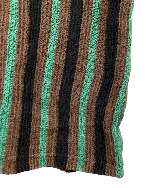 SUPREME（シュプリーム）Supreme (シュプリーム) Open Knit Stripe Zip Polo ブラウン サイズ:Lの古着・服飾アイテム