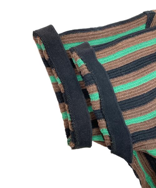 SUPREME（シュプリーム）Supreme (シュプリーム) Open Knit Stripe Zip Polo ブラウン サイズ:Lの古着・服飾アイテム