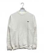 LACOSTEラコステ）の古着「ショルダー編み変えコットンニットセーター」｜ホワイト