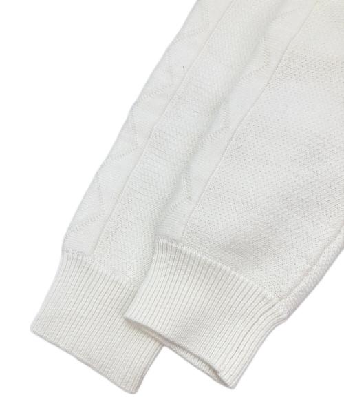 LACOSTE（ラコステ）LACOSTE (ラコステ) ショルダー編み変えコットンニットセーター ホワイト サイズ:Sの古着・服飾アイテム
