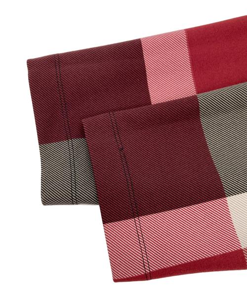 BURBERRY BLACK LABEL（バーバリーブラックレーベル）BURBERRY BLACK LABEL (バーバリーブラックレーベル) フェイクレイヤードチェックカットソー ブラック×レッド サイズ:3Lの古着・服飾アイテム