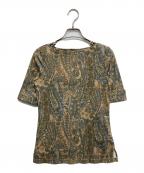 LAUREN RALPH LAURENローレンラルフローレン）の古着「総柄Tシャツ」｜グリーン
