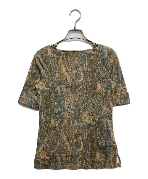 LAUREN RALPH LAUREN（ローレンラルフローレン）LAUREN RALPH LAUREN (ローレンラルフローレン) 総柄Tシャツ グリーン サイズ:XSの古着・服飾アイテム