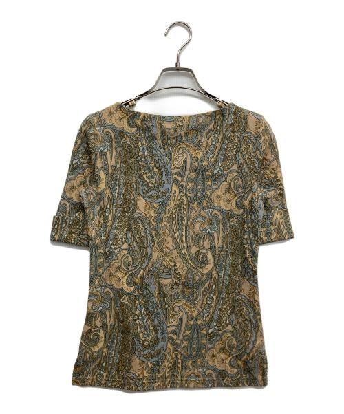 LAUREN RALPH LAUREN（ローレンラルフローレン）LAUREN RALPH LAUREN (ローレンラルフローレン) 総柄Tシャツ グリーン サイズ:XSの古着・服飾アイテム