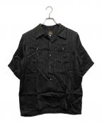 Needlesニードルズ）の古着「バタフライ刺繍開襟半袖シャツ」｜ブラック