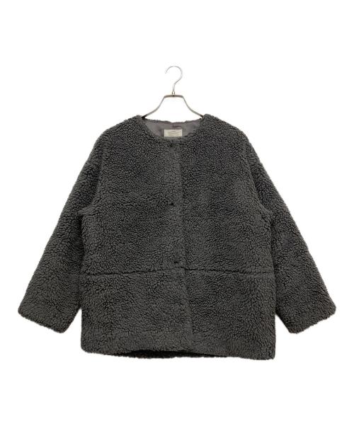 JOURNAL STANDARD relume（ジャーナルスタンダード レリューム）JOURNAL STANDARD relume (ジャーナルスタンダード レリューム) ウォッシャブルボアマフラー付きブルゾン グレー サイズ:Fの古着・服飾アイテム