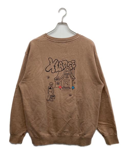 X-LARGE（エクストララージ）X-LARGE (エクストララージ) PIGMENT WEEKENDER CREWNECK SWEAT ブラウン サイズ:XLの古着・服飾アイテム