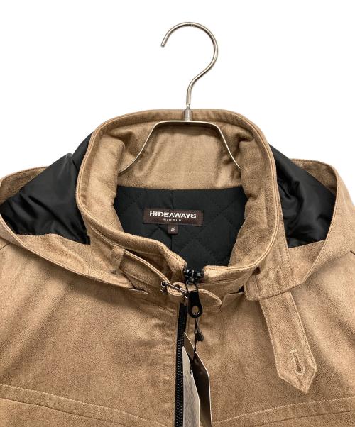 HIDE AWAYS NICOLE（ハイダウェイ二コル）HIDE AWAYS NICOLE (ハイダウェイ二コル) レザー調プリントスウェードコート ブラウン サイズ:46 未使用品の古着・服飾アイテム