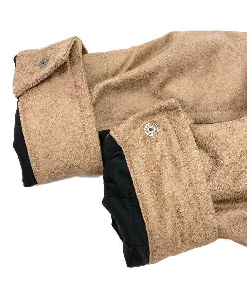 HIDE AWAYS NICOLE（ハイダウェイ二コル）HIDE AWAYS NICOLE (ハイダウェイ二コル) レザー調プリントスウェードコート ブラウン サイズ:46 未使用品の古着・服飾アイテム