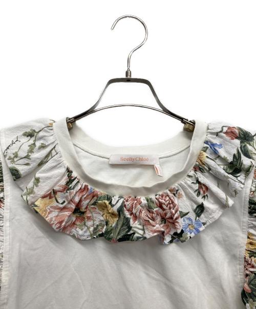 SEE BY CHLOE（シーバイクロエ）SEE BY CHLOE (シーバイクロエ) フリル半袖カットソー ホワイト サイズ:Mの古着・服飾アイテム