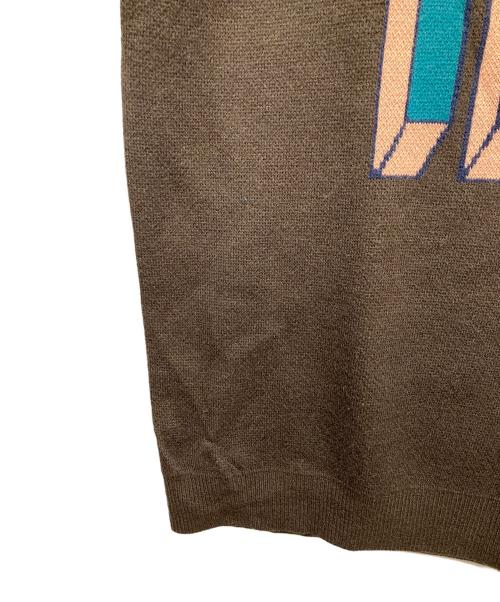 HUF（ハフ）HUF (ハフ) クルーネックニット ブラウン サイズ:XXLの古着・服飾アイテム