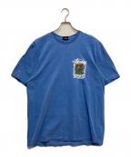 stussyステューシー）の古着「Camellias Pigment Dyed Tee」｜ブルー