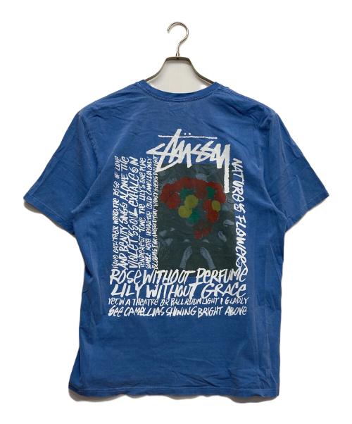 stussy（ステューシー）stussy (ステューシー) Camellias Pigment Dyed Tee ブルー サイズ:Lの古着・服飾アイテム