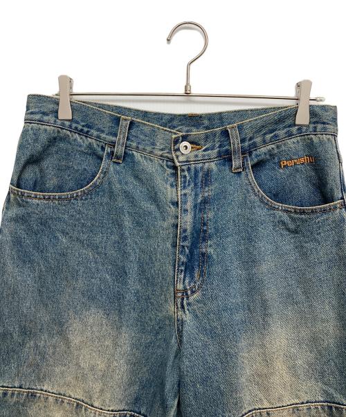 PERUSHU（ペルーシュ）PERUSHU (ペルーシュ) セミフレアワイドデニムパンツ インディゴ サイズ:Lの古着・服飾アイテム