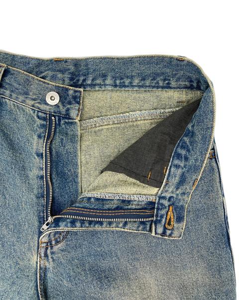 PERUSHU（ペルーシュ）PERUSHU (ペルーシュ) セミフレアワイドデニムパンツ インディゴ サイズ:Lの古着・服飾アイテム