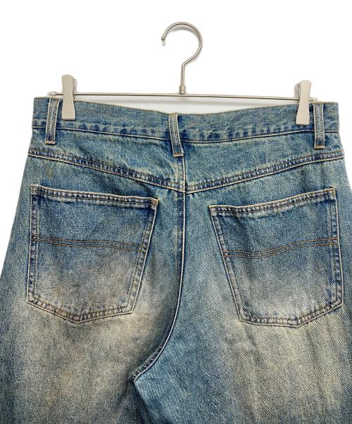 PERUSHU（ペルーシュ）PERUSHU (ペルーシュ) セミフレアワイドデニムパンツ インディゴ サイズ:Lの古着・服飾アイテム