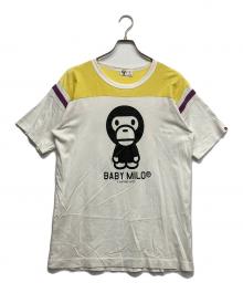 BAPE BY A BATHING APE（ベイプバイアベイシングエイプ）の古着「BABY MILO フットボールTシャツ」｜ホワイト