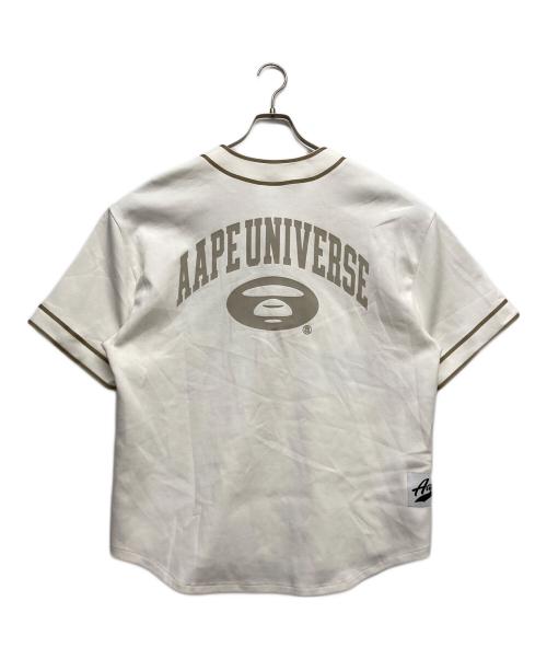 A BATHING APE（アベイシングエイプ）A BATHING APE (アベイシングエイプ) ベースボーツシャツ ホワイト サイズ:Lの古着・服飾アイテム