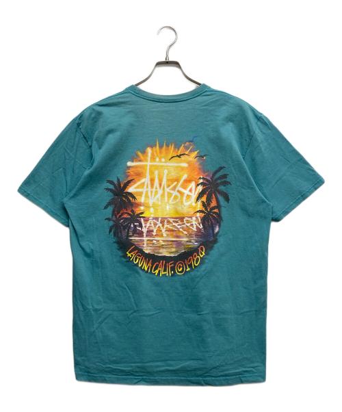 stussy（ステューシー）stussy (ステューシー) sunsetプリントTシャツ グリーン サイズ:Lの古着・服飾アイテム