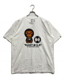 A BATHING APE×adidas（アベイシングエイプ×アディダス）の古着「BABY MILOプリントTシャツ」｜ホワイト
