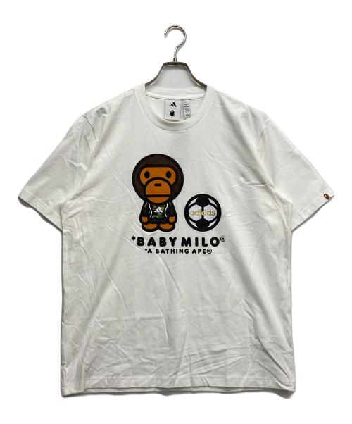 A BATHING APE（アベイシングエイプ）A BATHING APE (アベイシングエイプ) adidas (アディダス) BABY MILOプリントTシャツ ホワイト サイズ:XXL 未使用品の古着・服飾アイテム
