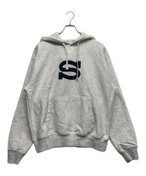 stussy（ステューシー）stussy (ステューシー) Letterman Hoodプルオーバーパーカー グレー サイズ:Mの古着・服飾アイテム