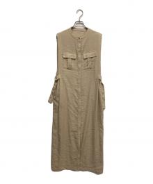 jena（ジェナ）の古着「サイドベルトロングジレワンピース」｜ベージュ