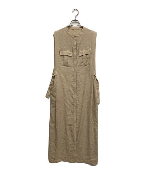 jena（ジェナ）jena (ジェナ) サイドベルトロングジレワンピース ベージュ サイズ:FREEの古着・服飾アイテム