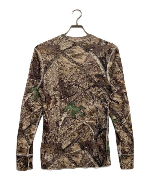 Hanes（ヘインズ）Hanes (ヘインズ) Supreme (シュプリーム) Bones Thermal Crew Camo ブラウン サイズ:Sの古着・服飾アイテム