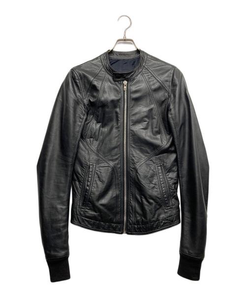 RICK OWENS（リックオウエンス）RICK OWENS (リックオウエンス) ラムレザー シングルライダースジャケット ブラック サイズ:46の古着・服飾アイテム