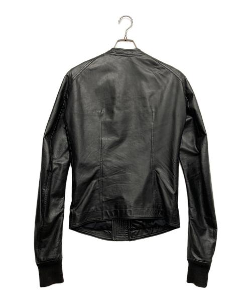 RICK OWENS（リックオウエンス）RICK OWENS (リックオウエンス) ラムレザー シングルライダースジャケット ブラック サイズ:46の古着・服飾アイテム