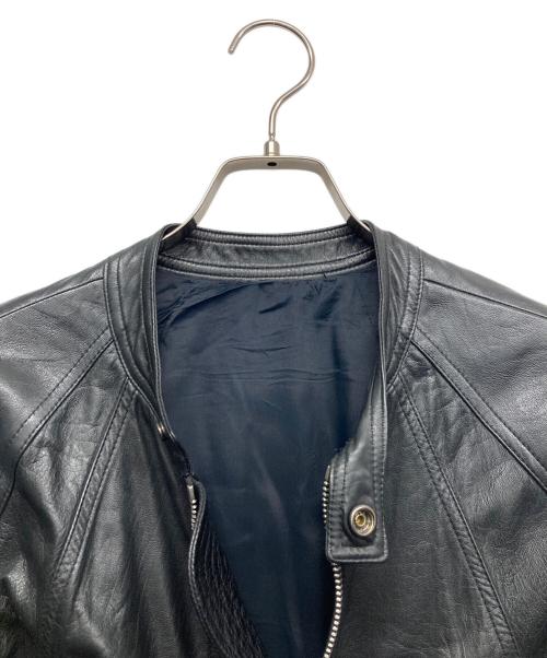RICK OWENS（リックオウエンス）RICK OWENS (リックオウエンス) ラムレザー シングルライダースジャケット ブラック サイズ:46の古着・服飾アイテム