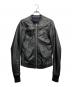 RICK OWENS（リックオウエンス）の古着「ラムレザー シングルライダースジャケット」｜ブラック