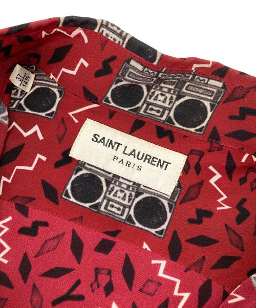 Saint Laurent Paris（サンローランパリ）Saint Laurent Paris (サンローランパリ) ラジオ柄シャツ レッド サイズ:37の古着・服飾アイテム