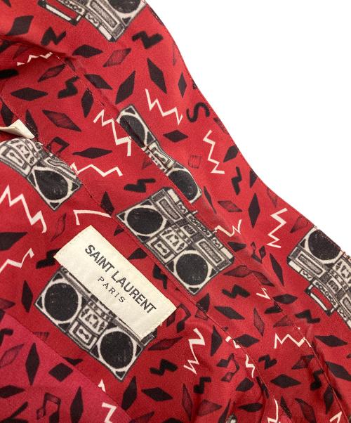 Saint Laurent Paris（サンローランパリ）Saint Laurent Paris (サンローランパリ) ラジオ柄シャツ レッド サイズ:37の古着・服飾アイテム