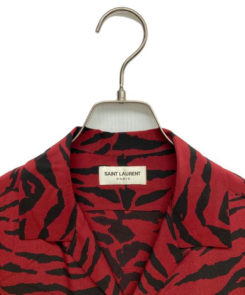 Saint Laurent Paris（サンローランパリ）Saint Laurent Paris (サンローランパリ) ゼブラ柄半袖シャツ レッド サイズ:38の古着・服飾アイテム