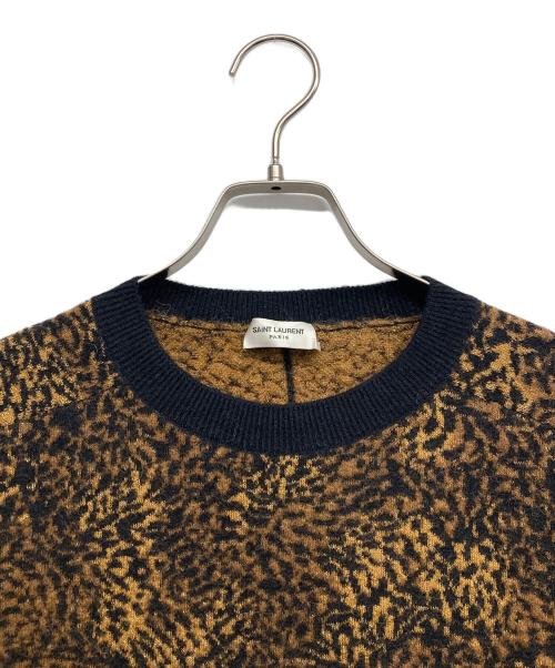 Saint Laurent Paris（サンローランパリ）Saint Laurent Paris (サンローランパリ) レオパードニット ブラウン サイズ:XLの古着・服飾アイテム