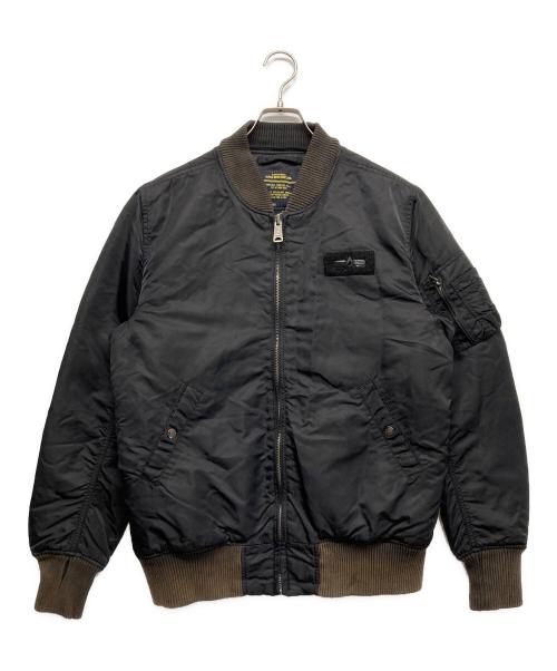 ALPHA（アルファ）ALPHA (アルファ) MA-1ブルゾン ブラック サイズ:MEDIUMの古着・服飾アイテム