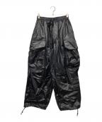 PSYNYXXプシュニクス）の古着「コーティング ワイドカーゴパンツ」｜ブラック