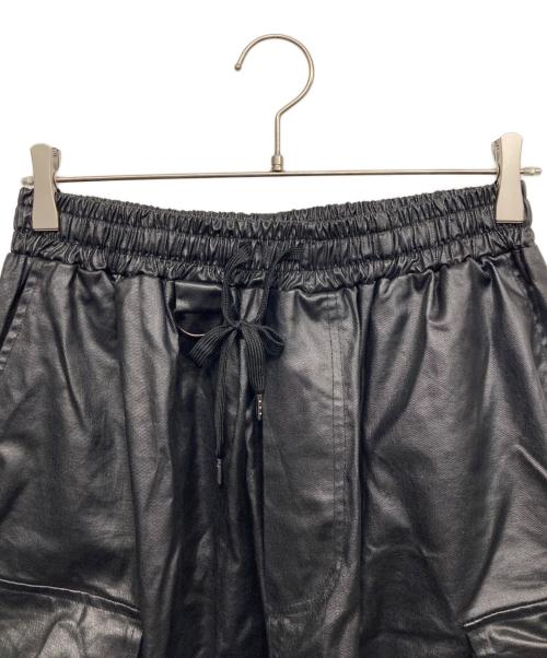 PSYNYXX（プシュニクス）PSYNYXX (プシュニクス) コーティング ワイドカーゴパンツ ブラック サイズ:FREEの古着・服飾アイテム