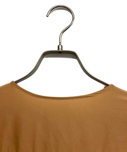 TOMORROW LAND（トゥモローランド）TOMORROW LAND (トゥモローランド) ストレッチブロード ノーカラーシャツ ブラウン サイズ:36の古着・服飾アイテム