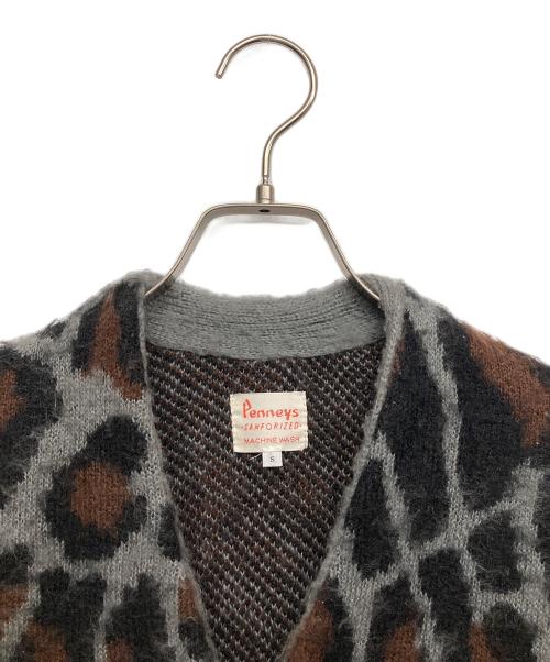 PENNEYS（ペニーズ）penneys (ペニーズ) モヘアレオパードカーディガン ブルー サイズ:Sの古着・服飾アイテム