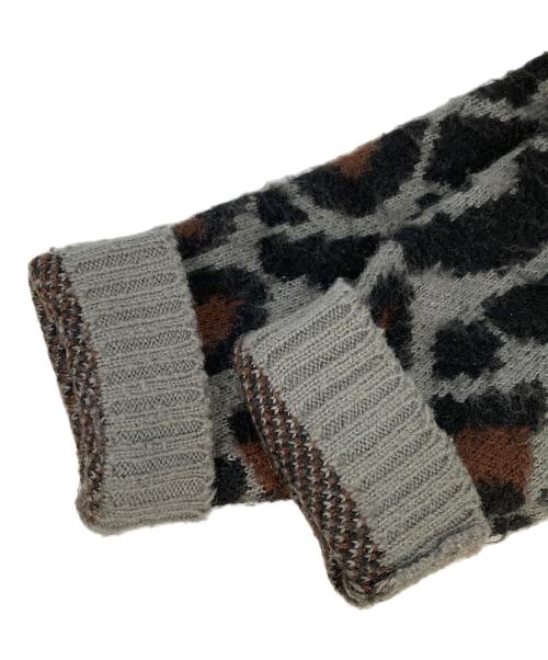 PENNEYS（ペニーズ）penneys (ペニーズ) モヘアレオパードカーディガン ブルー サイズ:Sの古着・服飾アイテム