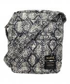 PORTER×X-GIRLポーター×エックスガール）の古着「パイソン柄ショルダーバッグ」｜ベージュ