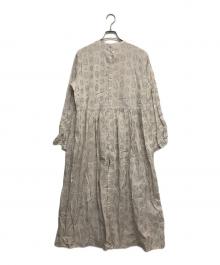 TSUHARU by samansa Mos2×HATAKAKE（ツハル バイ サマンサモスモス×ハタカケ）の古着「花柄ジャガードワンピース」｜ベージュ