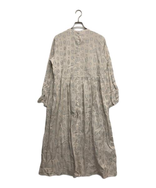 TSUHARU by samansa Mos2（ツハル バイ サマンサモスモス）TSUHARU by samansa Mos2 (ツハル バイ サマンサモスモス) HATAKAKE (ハタカケ) 花柄ジャガードワンピース ベージュ サイズ:FREEの古着・服飾アイテム