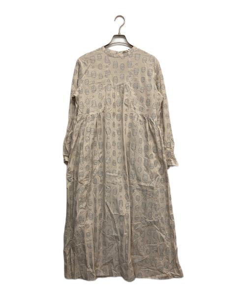 TSUHARU by samansa Mos2（ツハル バイ サマンサモスモス）TSUHARU by samansa Mos2 (ツハル バイ サマンサモスモス) HATAKAKE (ハタカケ) 花柄ジャガードワンピース ベージュ サイズ:FREEの古着・服飾アイテム