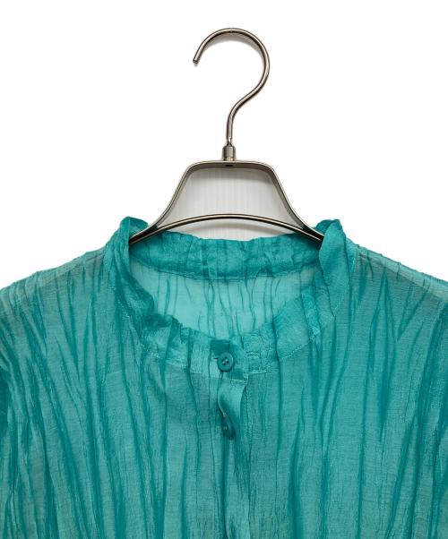 PLEATS PLEASE（プリーツプリーズ）PLEATS PLEASE (プリーツプリーズ) シアープリーツブラウス グリーン サイズ:無しの古着・服飾アイテム