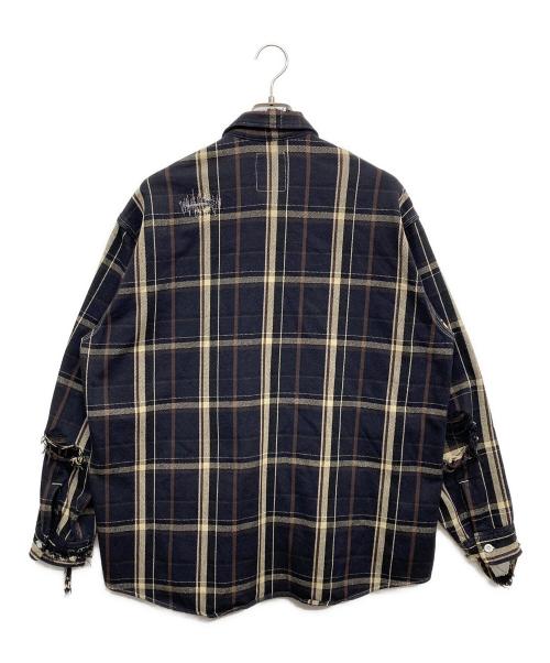 BOWWOW（バウワウ）BOWWOW (バウワウ) REPAIR AGEING FLANNEL SHIRTS ブラック サイズ:XLの古着・服飾アイテム