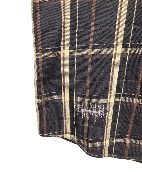 BOWWOW（バウワウ）BOWWOW (バウワウ) REPAIR AGEING FLANNEL SHIRTS ブラック サイズ:XLの古着・服飾アイテム